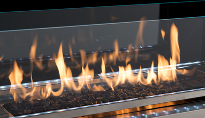 Outdoor Linear 60&quot; Fireplace with Crushed Glass and LED Interior Lights VRE4600 VRE4660 ODLVF60ZEN F4835