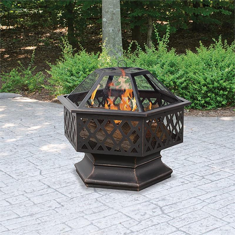 Outdoor Wood Burning Firepit with Flame Designs WAD1011SP