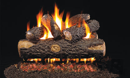 Woodland Oak 18&quot; Vented Gas Log Set with G4 Series Glowing Ember Burner by RH Peterson RealFyre Series