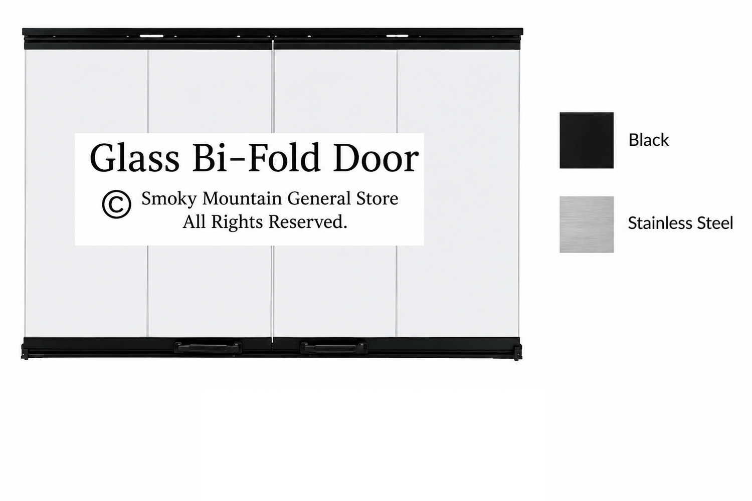 glass doors with black trim or stainless steel