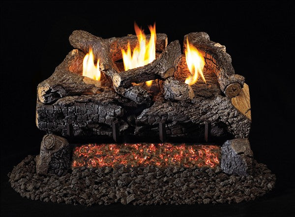 RH Peterson 24&quot; Evening Fyre Charred Vent Free Gas Log Set with G18 Burner