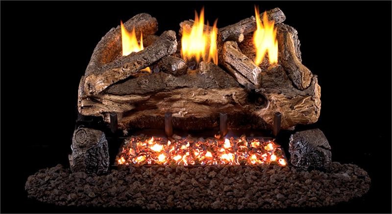 RH Peterson Real Fyre 18&quot; Evening Fyre Split Vent Free Gas Log Set with G18 Burner