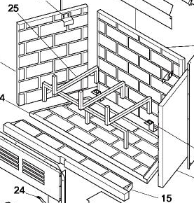 108311-01 Brick Liner Refractory Bottom Front J4161