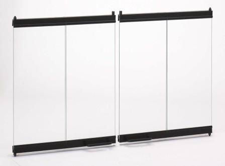 Bi Fold Glass Doors with Black Trim for Superior Fireplaces 12M15 38AEP