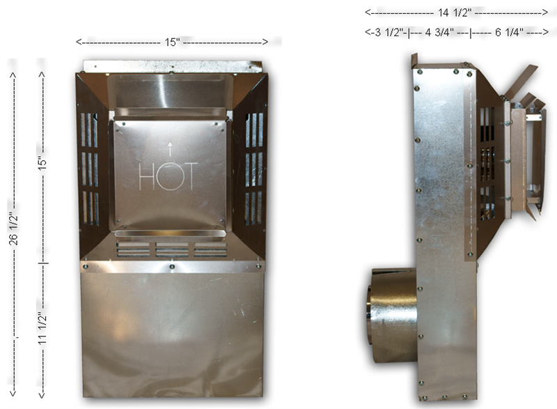 ST-58-14 J2329 Galvanized Snorkel Horizontal Termination 14&quot; ST5814