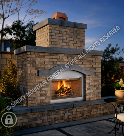 WRE3036 outdoor wood-burning fireplace with stainless steel design