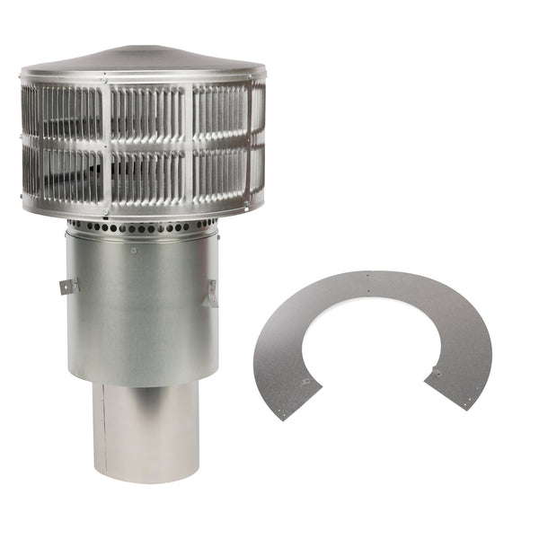 Round Telescoping Terminal Cap &amp; Storm Collar