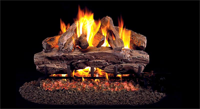 REDG46-30 Peterson Real Fyre Red Oak Vented Gas Logs Set with G46 Series Burner