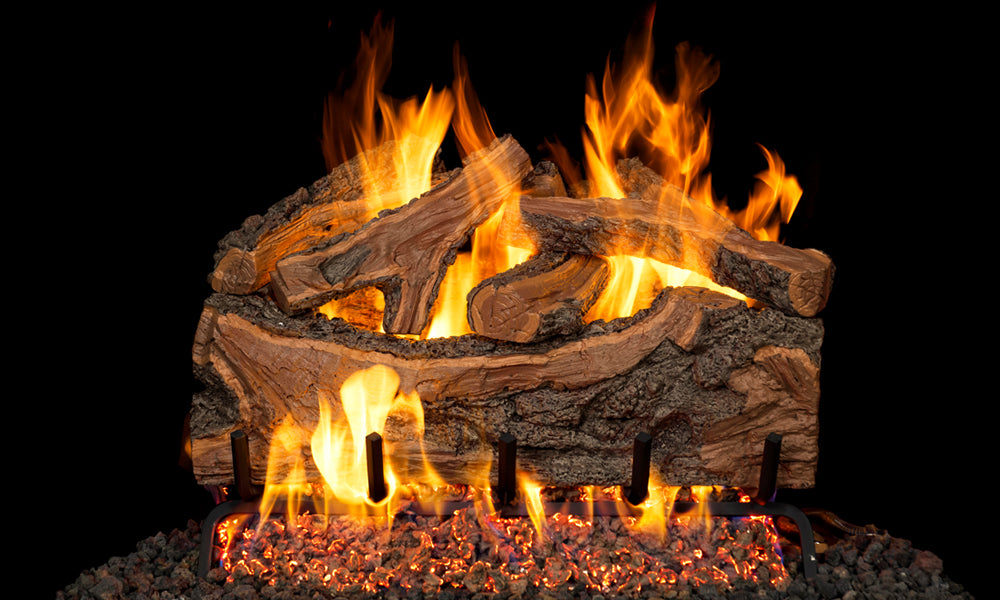 Rugged Forest Split 18&quot; Vented Gas Log Set with G4 Series Glowing Ember Burner by RH Peterson RealFyre Series