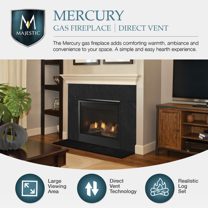 Compact Efficient 32&quot; Direct Vent Fireplace by Majestic The Mercury MERC32IN