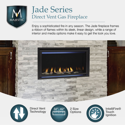Linear Direct Vent 32&quot; Fireplace The Jade by Majestic JADE32