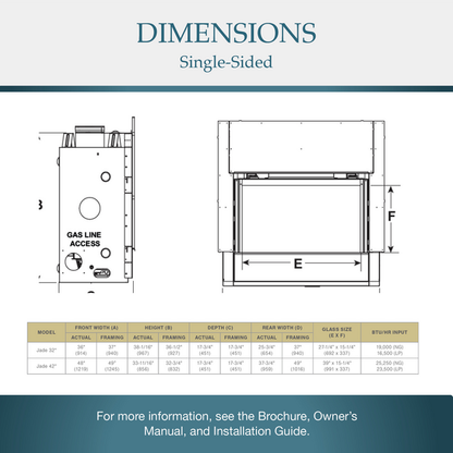 Linear Direct Vent 32&quot; Fireplace The Jade by Majestic JADE32